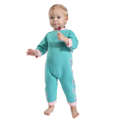 Boys Girls Toddlers 2mm Neoprene Wetsuit Back Zipper Infants Wet Suits Full Swimsuit Warm One Piece Bathing Swimming Suit