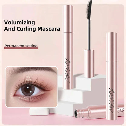 Silk Fiber Matte Mascara Makeup Ultra-Fine Brush Lengthens Eyelashes Waterproof Fast Dry Brown Black Curling Mascara Comestic