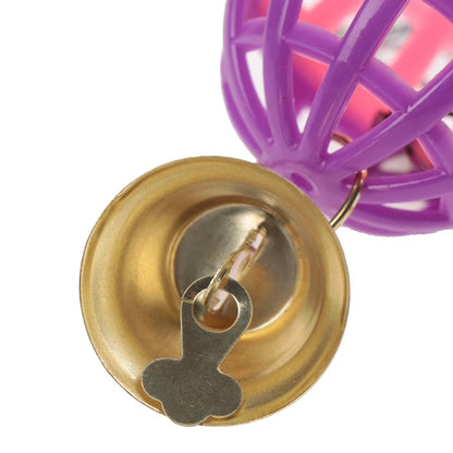Cute Parrot Toys Pet Bird Parakeet Climb Bite Chew With Hanging Swing Bell Ball Bird Toy Pet Supplies For Parakeet Cockati