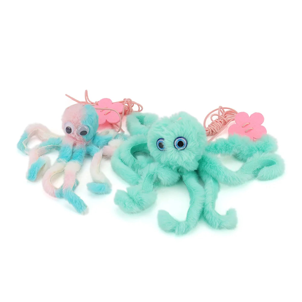 Small Octopus Cat Toy Suction Cup Hanging Cat Toy Squid Retractable Hanging Door Pet Supplies Self-hey Interactive