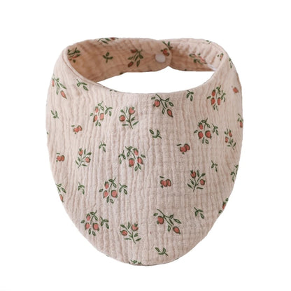 Baby Bibs Organic Cotton Muslin Scarf Burp with for Triangle Gauze Water Absorb Bandana for Boys Girls