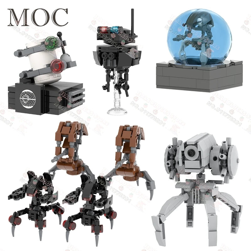 Sci-Fi Movie Series Droid Building Blocks Creative Mini Collector Turret Robot Annihilator Robot Model Bricks Toys For Kids Gift