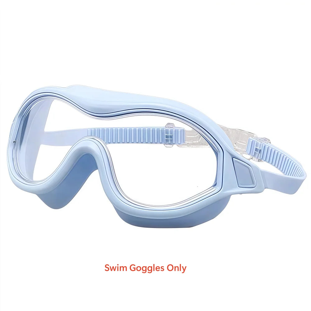 2PCS Large Frame Swimming Goggles Adult High-Definition Anti Fog Electroplated For Women Men  Silicone Anti Uv Goggles