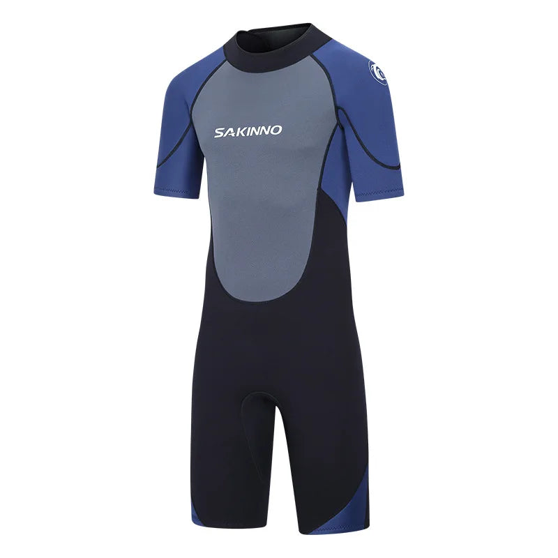 Men's 2mm 3mm One-piece Diving Suit Thermal Insulation Sun Protection Short Sleeve Swimming Surfing Snorkeling Shorty Wetsuit