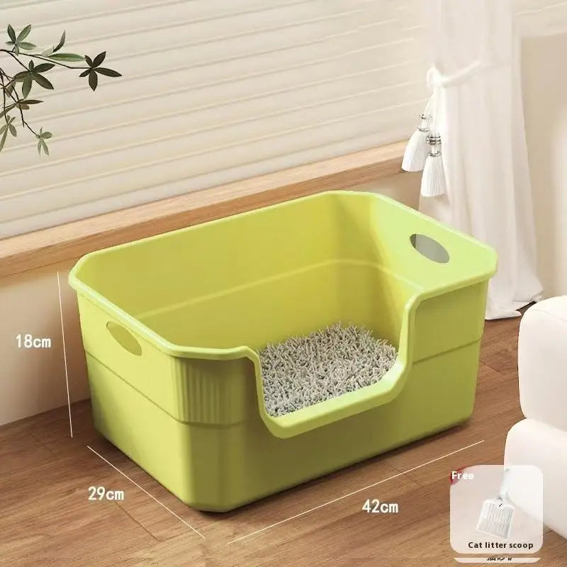 Open-Top Cat Potty Cat Garbage Odor-Resistant Bin Large Capacity Large Size Semi Enclosed Anti-Spla Cat Toilet Pet Supplies