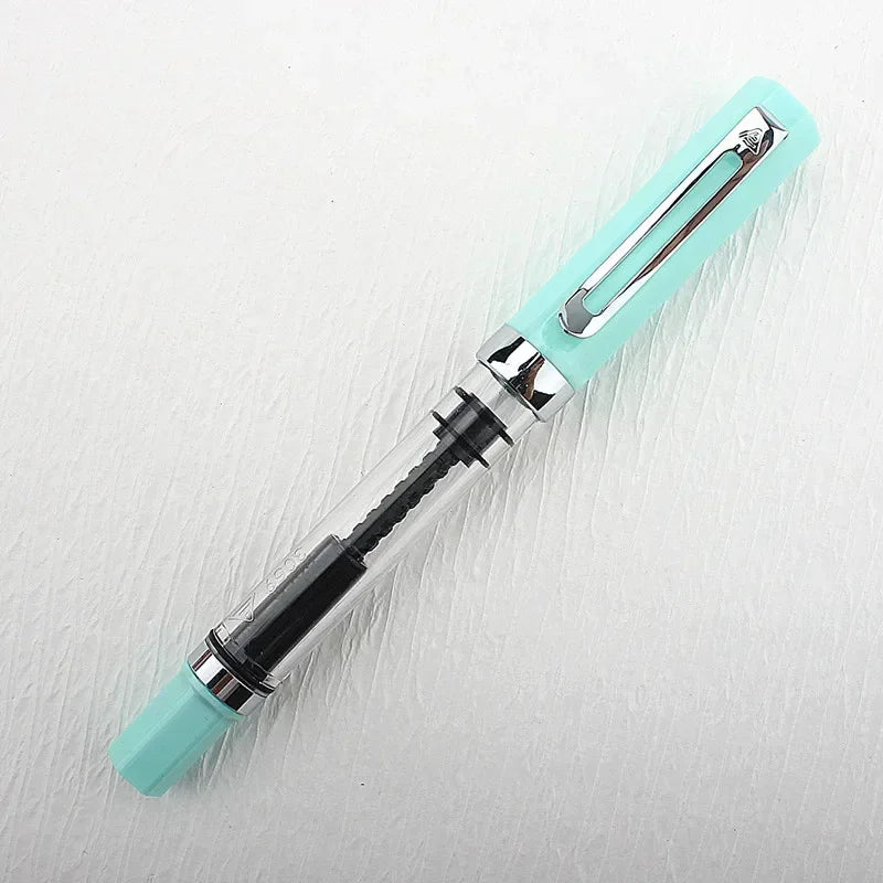 High Quality 3059 Piston Fountain Pen Resin Transparent Ink Pen EF/F Nib 0.38/0.5mm Fountain Pen Business Gif