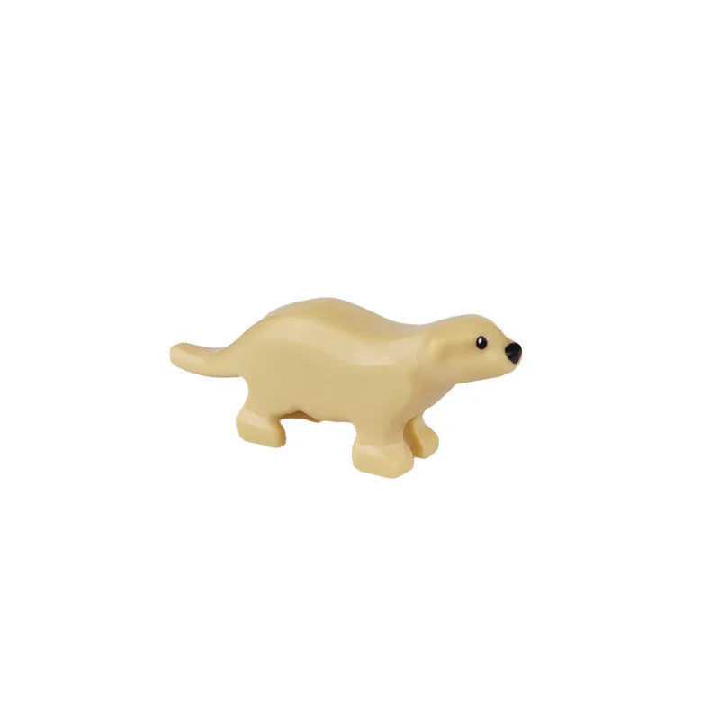City Animal Zoo Farm Series Building Blocks Street View Panda Brown Bear Cat Pig Long Wool Sheep Cow Cattle Pet Bricks Toys Kids