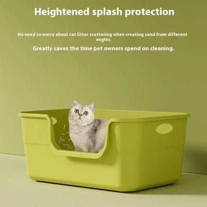 Open-Top Cat Potty Cat Garbage Odor-Resistant Bin Large Capacity Large Size Semi Enclosed Anti-Spla Cat Toilet Pet Supplies