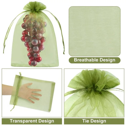 1/5/50/100Pcs Grapes Fruit Protection Bags Pest Control Anti-Bird Garden Netting Bags Mesh Agricultural Tree Garden Tool Bags