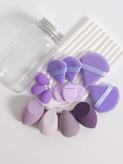 14 Piece Cosmetic Sponge Set, Cosmetic Sponge Finger Puff, Dry and Wet Foundation Make-Up Cosmetic Puff