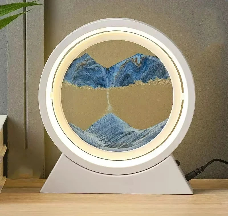 Sandscape Kinetic Sand Art Picture Quicksand Table Lamp Dynamic Liquid Hourglass Moving Sand Painting Flowing Sand Home Decor