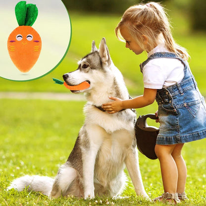 Dog Squeaky Carrot Dog Toys Plush Stuffed Soft Puppy Chew Toys Interactive Pet Supplies for Small Medium Dogs Dental Care