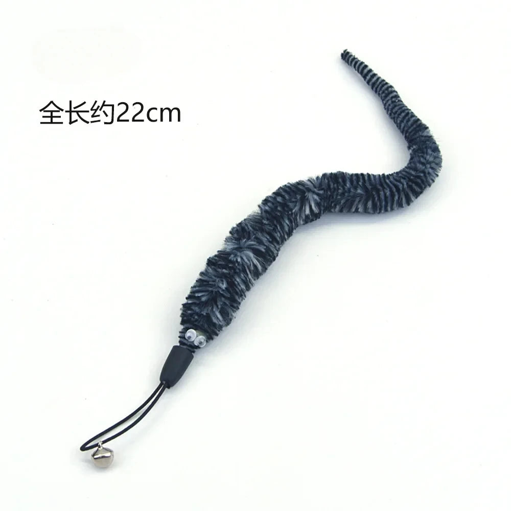 Interactive Cat Toy Accessories Worm Toy with Bell Replacement Training Kitten Toys Pet Products for Cats
