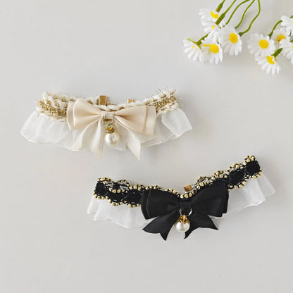 Cat Collar Dog Drool Towel Decoration Pet Bib Necklace Lace Bow Tie Scarf Neck Loop Puppy Accessories Pet Supplies