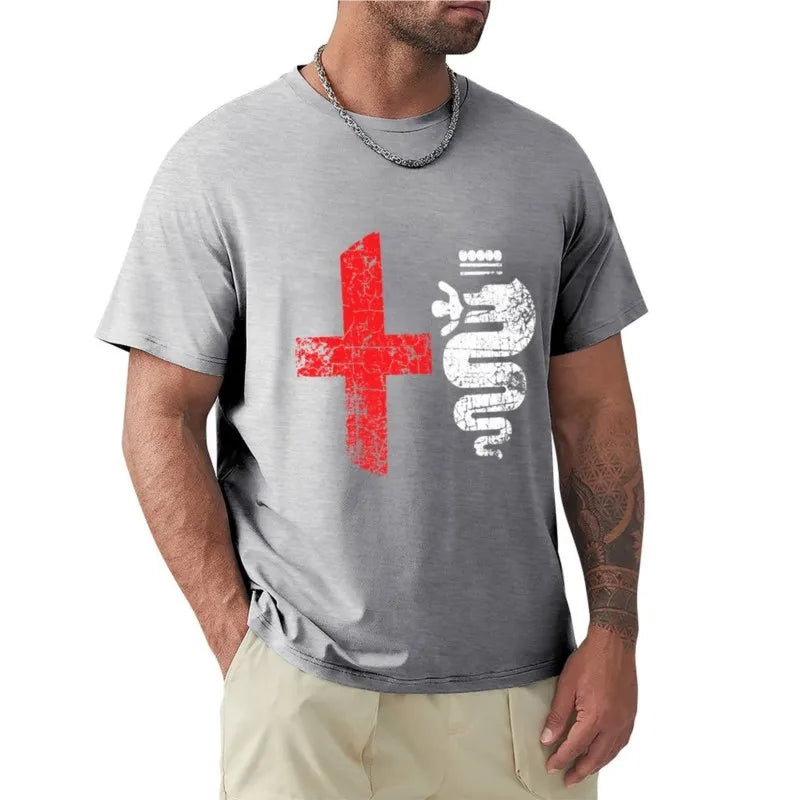 Alfa Car Drivers Stylish Grunge Logo T-Shirt boys t shirts cute tops mens t shirt