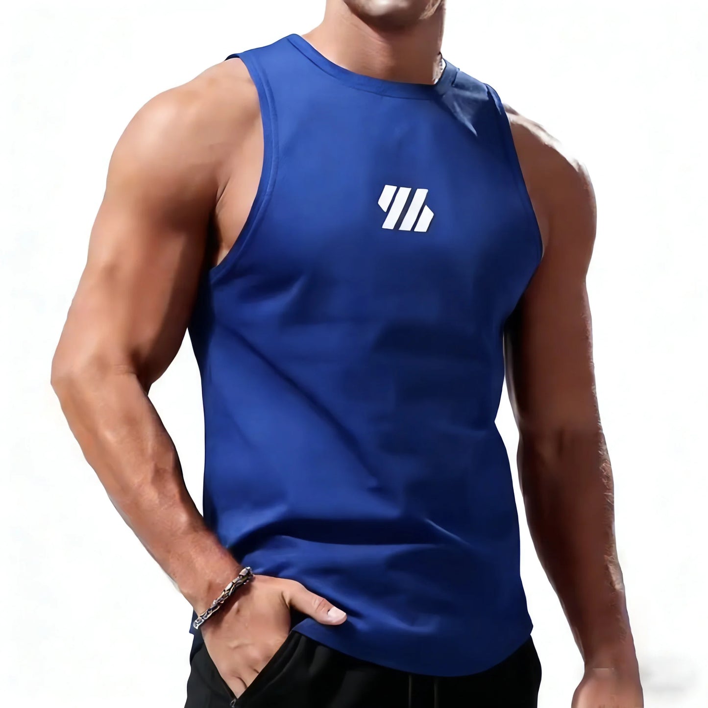 Men Sport Vest Summer Quick Dry Training Tanktop Workout Gym Singlets Man Fitness Tops Sleeveless Shirt Tee Running Tank Top Men