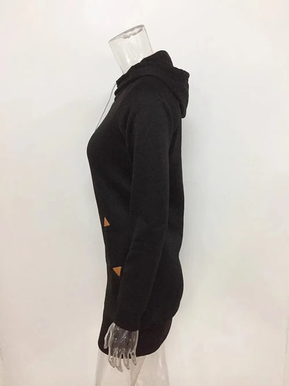 2024 woman Women's Clothing Dresses hot selling new hooded zipper pullover mid length hoodie dress in 5 colors and size 6 Dress