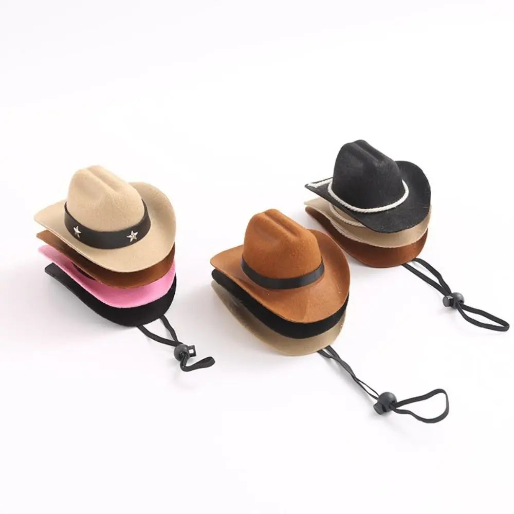 British Pet Cat Dog Hat Star Cowboy Hat Pet Supplies Adjustable Dog Costume Top Hat Headwear Dogs Caps Pet Sun Hats for Cats