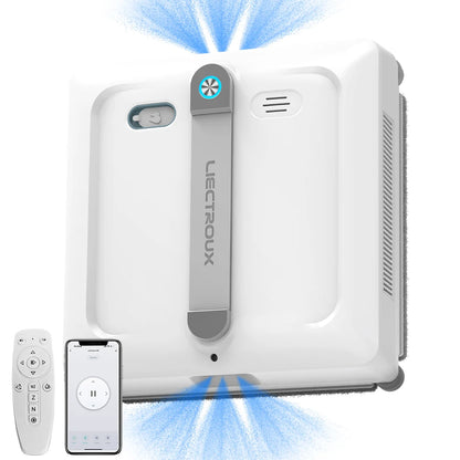 2026 Robot Window Vacuum Cleaner Liectroux S9, 10000Pa,2 Roller Brush,6-Way Water Spray,APP Control,Smart Glass Wall Cleaning