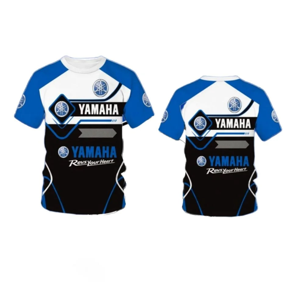 2025 new 3D printed Yamaha motorcycle off-road fashionable T-shirt, suitable for extreme sports adventure men's and women's T-sh
