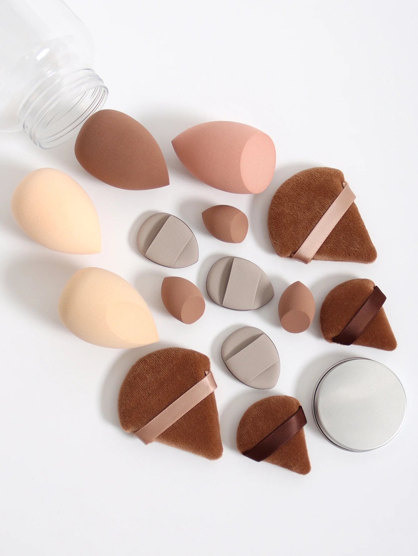 14 Piece Cosmetic Sponge Set, Cosmetic Sponge Finger Puff, Dry and Wet Foundation Make-Up Cosmetic Puff