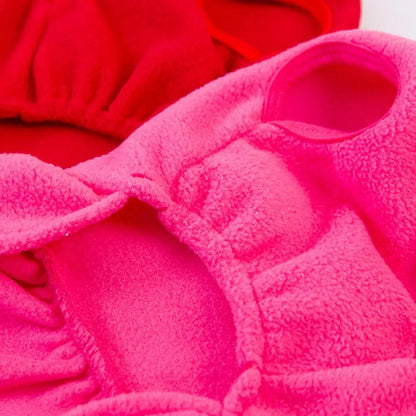 Dog Dress for Small Dogs，Autumn Winter，D-shaped Ring，Fleece Two-legged，Small Medium Dog Puppy Outfit Clothes，Pet Supplies