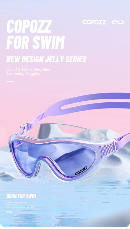 Professional Anti-Fog Men Women Swimming Goggles UV Protection Adjustable Swimming Glasses Large Frame Silicone Pool Eyewear