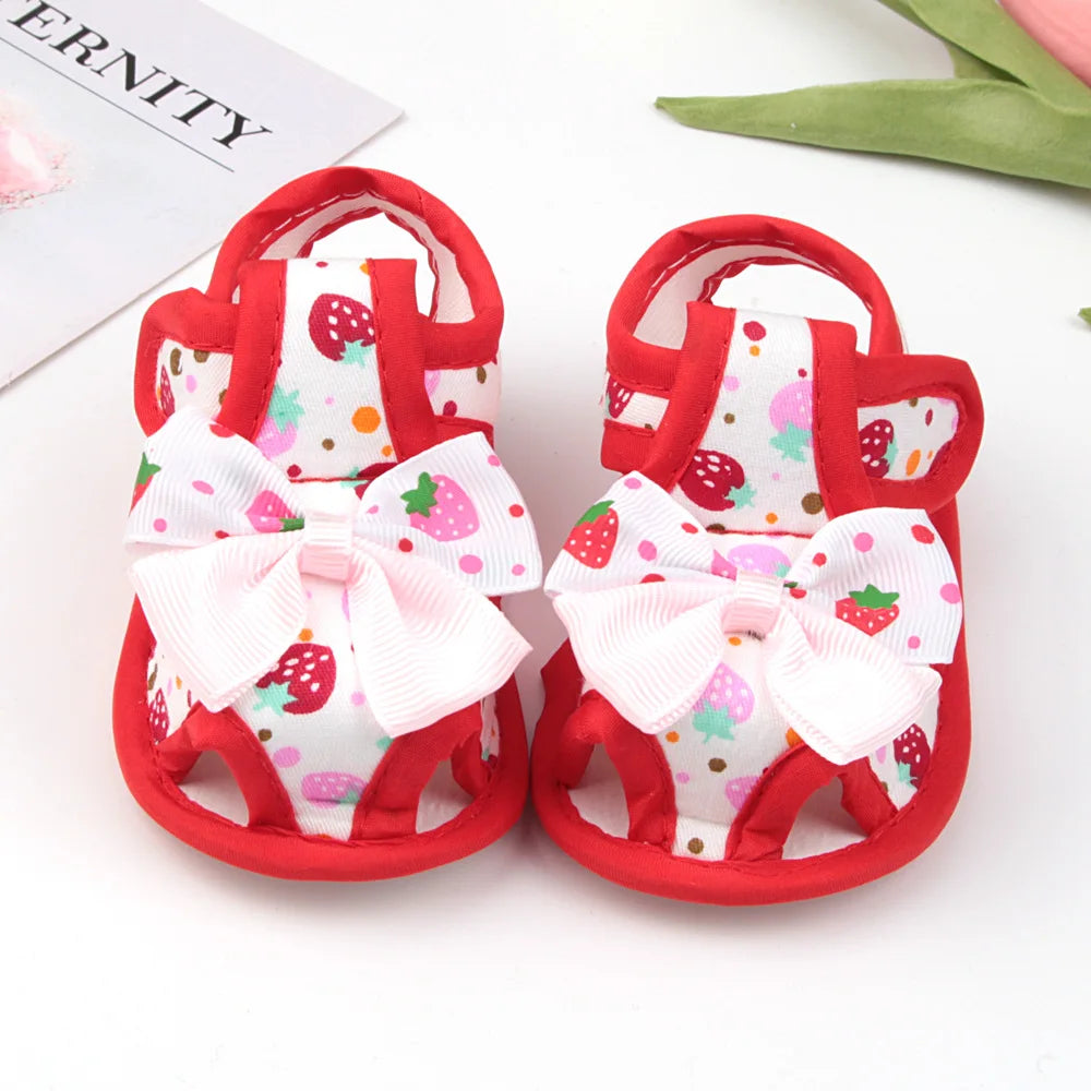 New Children Summer Clogs 0-18M Flower Newborn Infant Baby Girl Princess Bowknot Sandals Toddler Soft Crib Walkers Casual Shoes