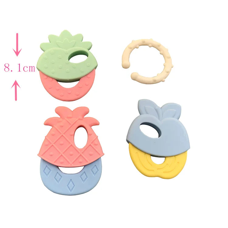 Silicone Teethers for Baby Things Newborn Chews Food Grade Teethers Training Bed Toy  Baby fruit item Feeding Infant Rattle