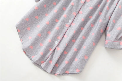 Nightgown 100% Brushed Cotton Nightshirts Women's Sleepwear Long Sleeve Plaid Winter Oversize Sleep Dress Women Home Clothes