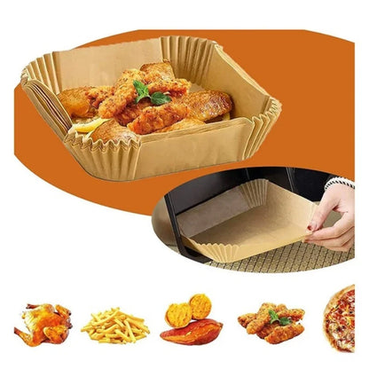 100Pcs Non Stick Air Fryer Liners Oil Waterproof Parchment Paper Baking Roasting Microwave Pre Cut Air Fryer Accessories