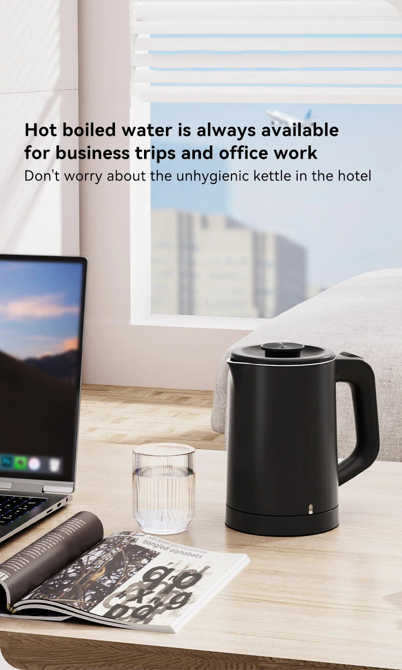 110V 220V Electric Kettle 0.6L Seamless 304 Stainless steel liner Fast heating Mini Teapot Water heater Coffee maker for Travel