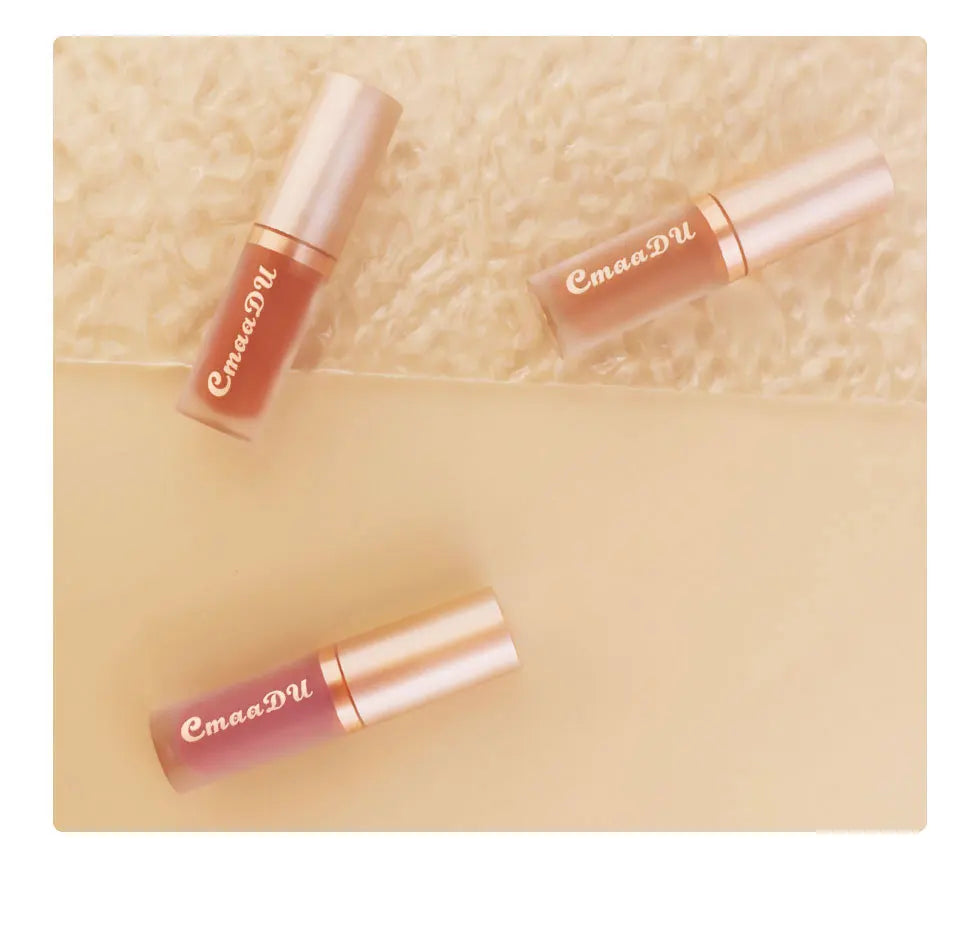 CmaaDu 12Color Long-Lasting Lip Sense Color Makeup Waterproof  Lipsticks Matte Velvet Lip Gloss