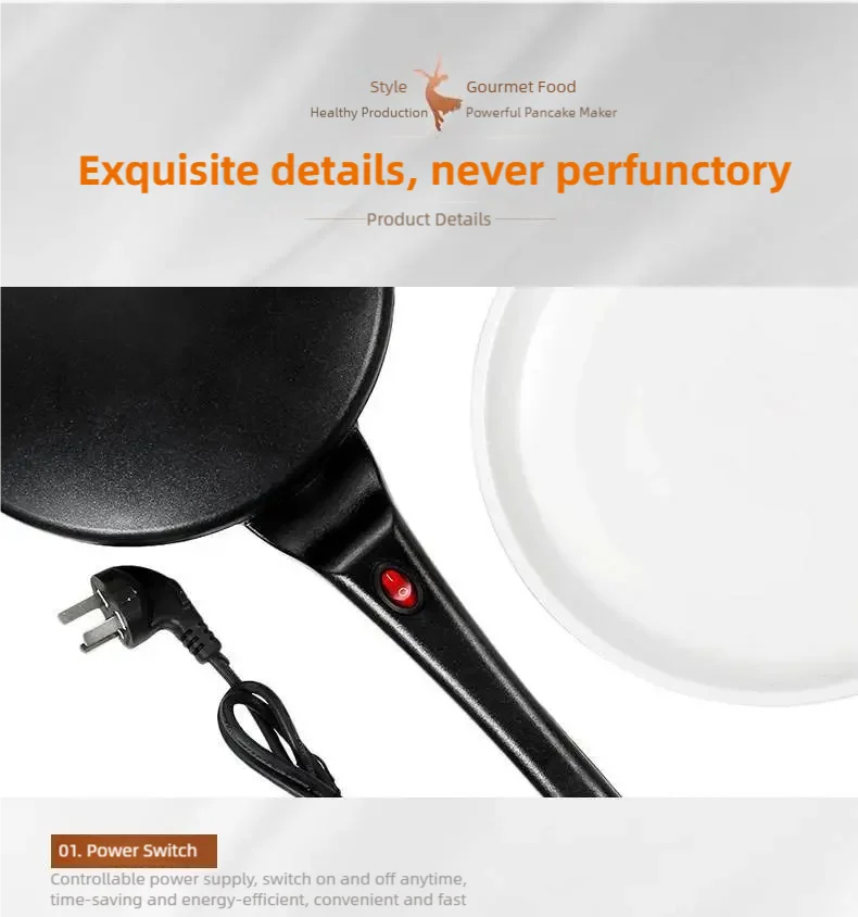 Electric Crepe Maker Cake Maker Machine Breakfast Pizza Baker Pancake Baking Pan Non-Stick Pan Chinese Spring Roll Cooking Pan