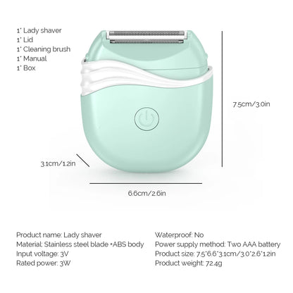 Women's Epilator Electric Hair Shaver Mini Hair Removal Trimmer Portable Body Hair Remover Razor Armpit Arm Leg Hair Epilator