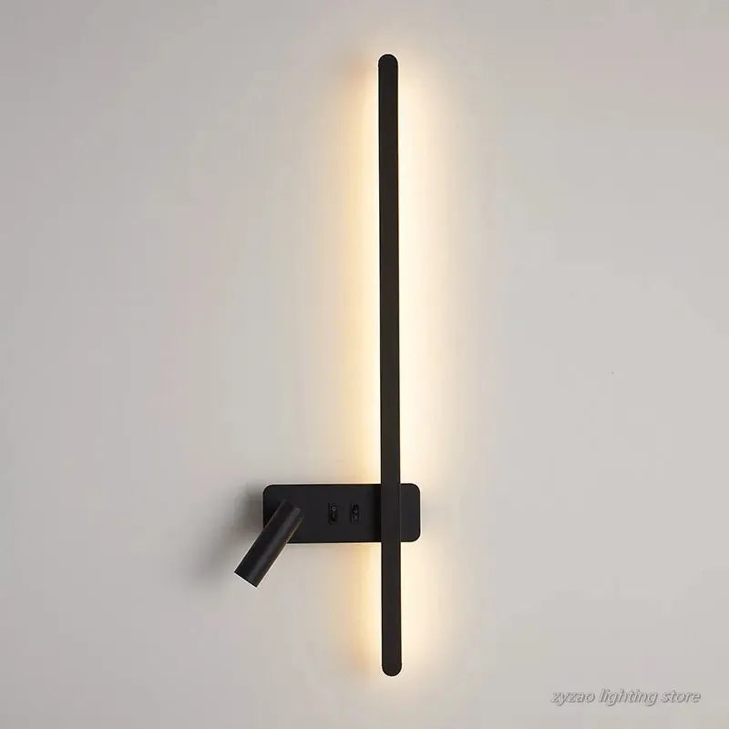 Modern Simple Long LED Wall Lamp Creative Rotatable Spotlights Living Room Bedroom Bedside Lighting Background Wall Home Decor