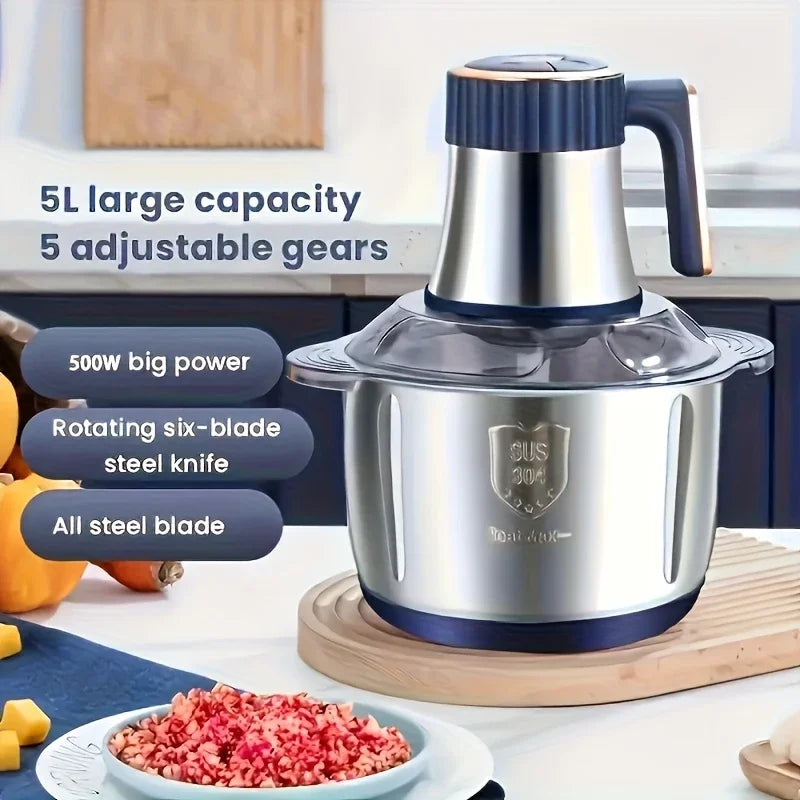 304 Stainless Steel Multifunctional Electric Food Processor 2L 3L 5L Meat Grinder Mincer Vegetable Chopper Slicer 220V EU Plug