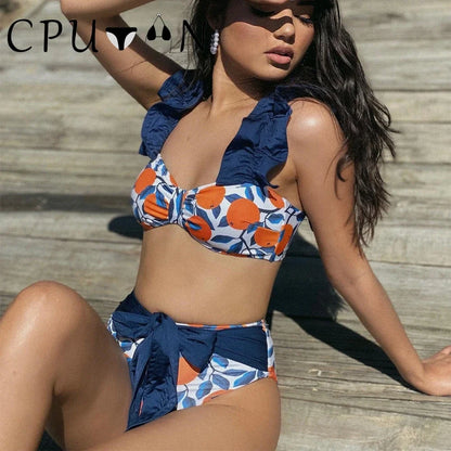 2026 New Sexy White 3D Flower Solid Two Piece Push Up Bikini Set Luxury Swimwear Women Swimsuit Beachwear Summer Bathing Suit