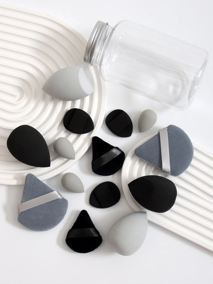 14 Piece Cosmetic Sponge Set, Cosmetic Sponge Finger Puff, Dry and Wet Foundation Make-Up Cosmetic Puff