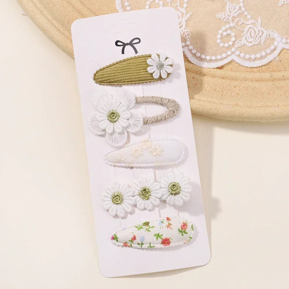 5/7pcs Baby Girl Hair Clips Set Cute Floral Bow Bunny Princess Hairpin for Toddler Girl Lovely Bang Side Clip Hair Accessories
