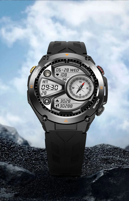 2025 GPS New Men Dual-band Positioning Smart Watch Men AMOLED Compass Waterproof 650mAh Battery Military Sport Watches New