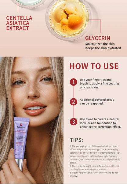 Correcting CC Cream Foundation Moisturizing Waterproof Even Skin Tone Base Makeup Lasting Conceal Pores CC Cream Primer Cosmetic