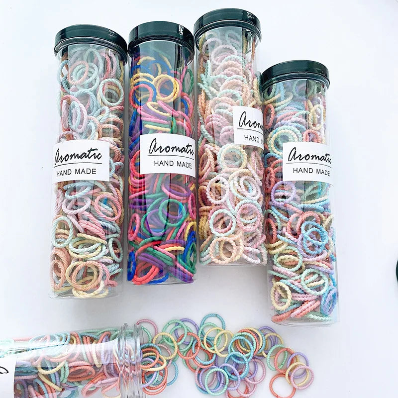 100 Piece/set Elastic Hair Bands Girls Baby Hair Accessories Child Hair Ring Head Rope Scrunchies Headwear Excluding Bottles