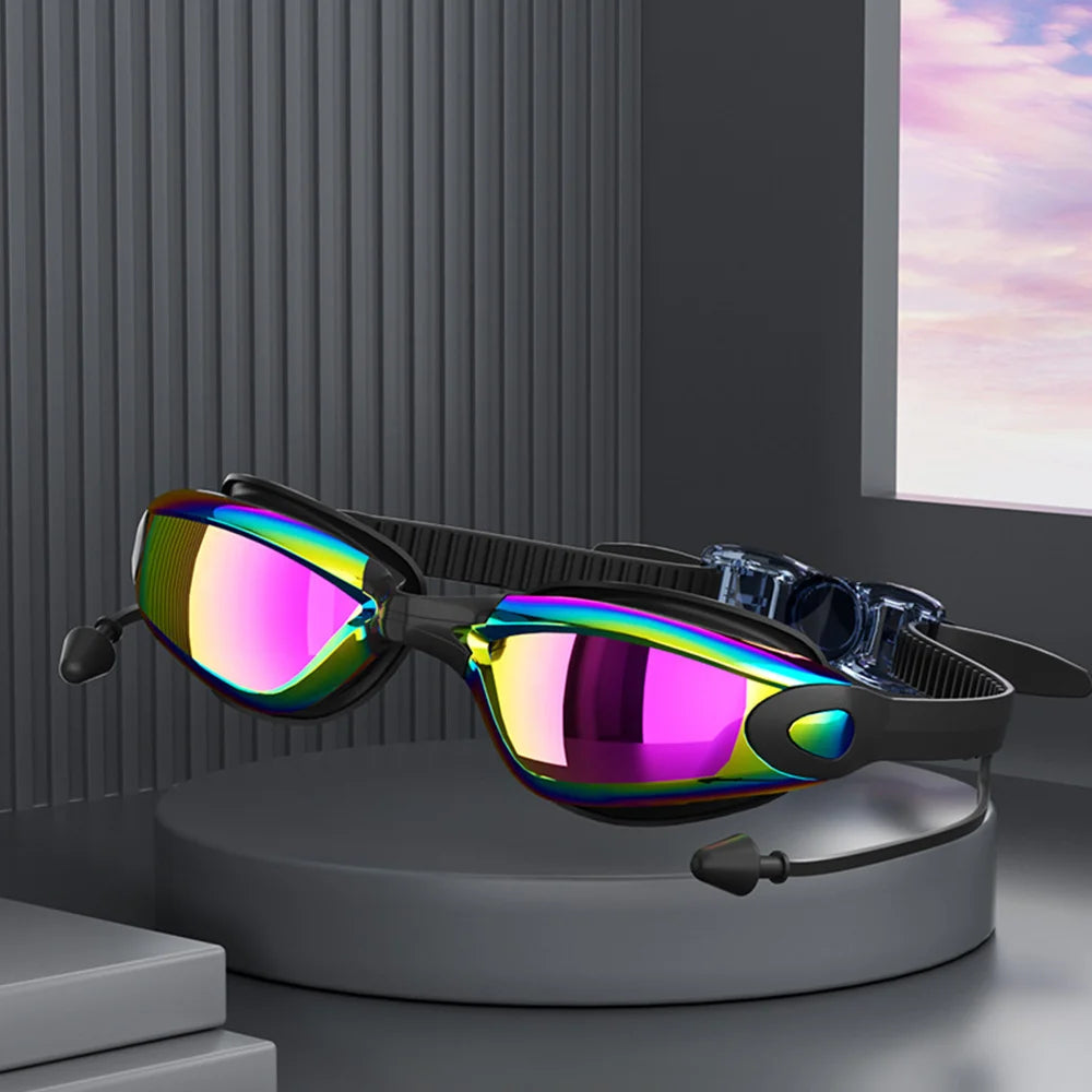 Creative HD Summer Swimming Goggles Anti Fog Waterproof Swim Eyewear Adjustable Silicone Diving Swim Glasses Men Women