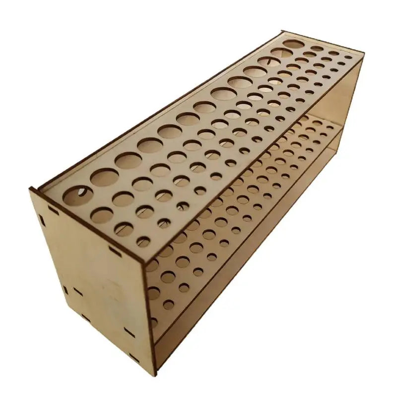 67Holes Paintbrush Holder Stand Wooden Paint Brush Stand Desk Organizer Wall Mounted Makeup Brush Shelf For Painting Supplies