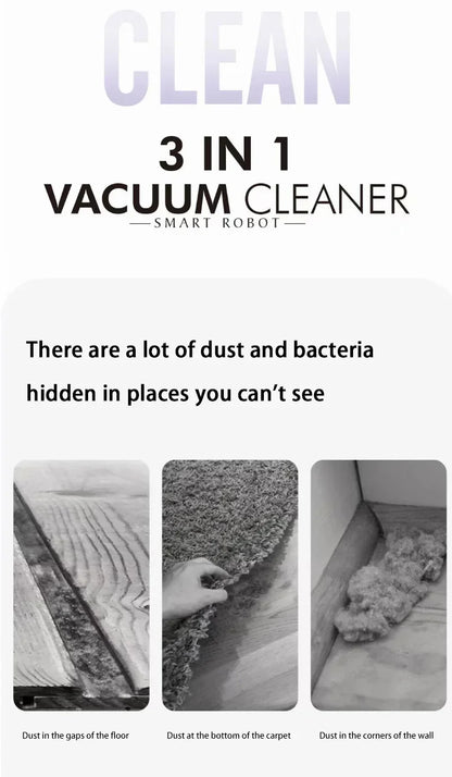Long battery life Automatic Sweeping Robot Portable Mini Home Vacuum Cleaner USB Rechargeable Wet Dry 3-in-1 Sweeping Machine