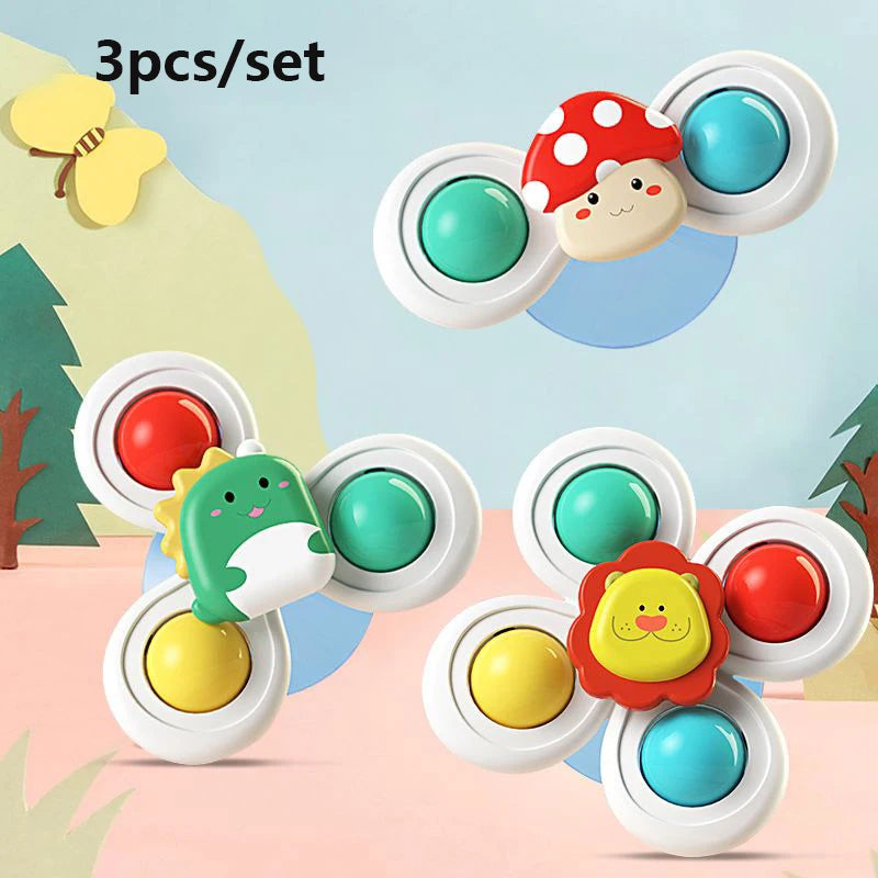 Catoon Bath Toys 6-12-18 Months Baby Toy Suction Cup Spinner Toys for Boys Girls 1 2 3 Years Sensory Toys for Toddler Kids Gift