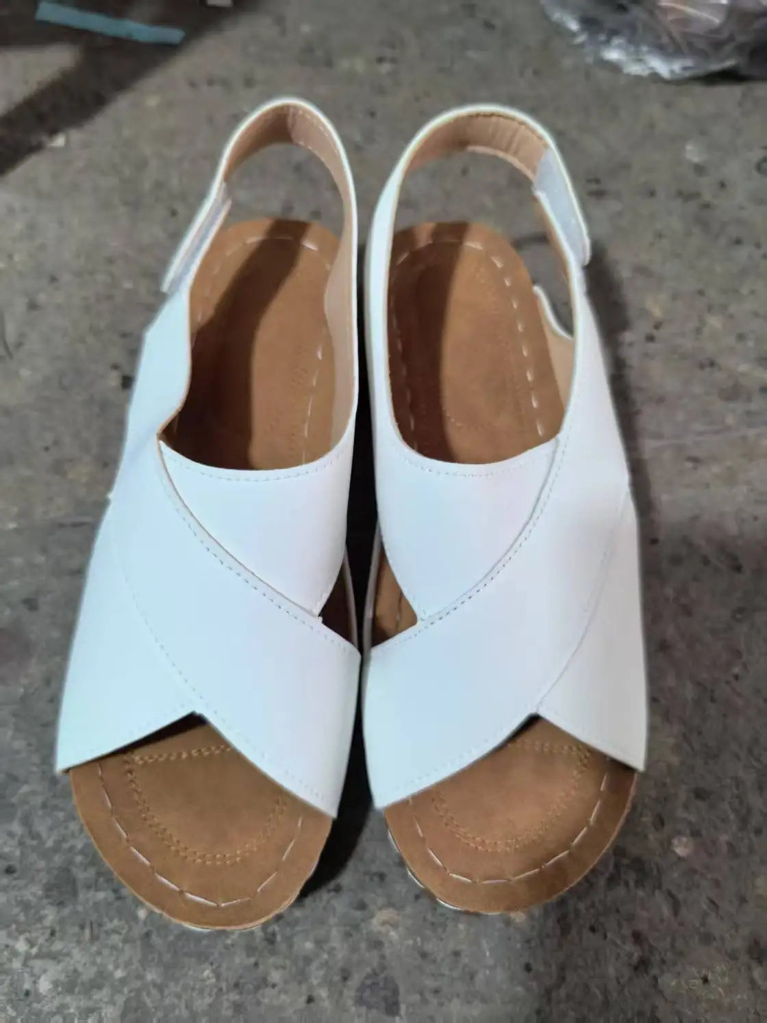 New Women's Contrast Color Wedge Sandals Summer Peep Toe Non Slip Beach Shoes Woman Comfortable Platform Roman Sandalias