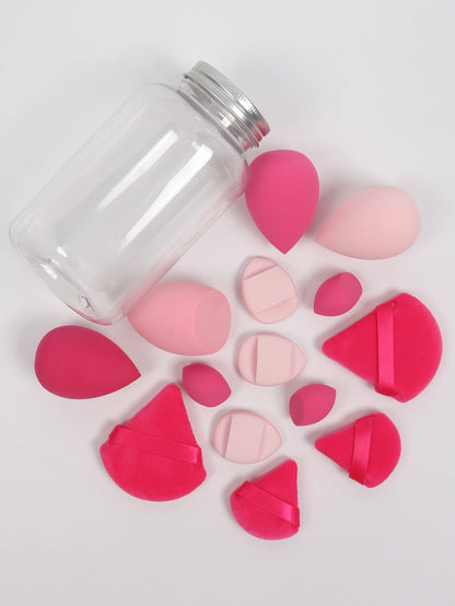 14 Piece Cosmetic Sponge Set, Cosmetic Sponge Finger Puff, Dry and Wet Foundation Make-Up Cosmetic Puff