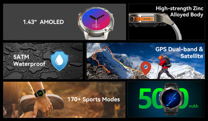 LIGE New GPS Tracker Smart Watch Men 466*466 AMOLED Screen Men Watches 50M Waterproof Outdoor Compass 500mAh Battery Smartwatch